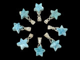 Sterling Silver Larimar Star Pendant, Spiritual Healing Energy Jewelry, Gemstone Chakra Jewelry, December Birthstone Crystal Pendant Gifts