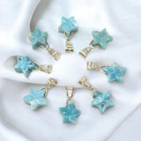 Sterling Silver Larimar Star Pendant, Spiritual Healing Energy Jewelry, Gemstone Chakra Jewelry, December Birthstone Crystal Pendant Gifts