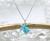 Rare Large Larimar Turtle Pendant Necklace , Silver Bohemian Jewelry, Dominican Republic Larimar Necklace Gifts for Her, 2”x1.5”