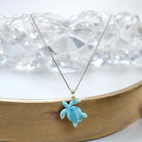 Rare Large Larimar Turtle Pendant Necklace , Silver Bohemian Jewelry, Dominican Republic Larimar Necklace Gifts for Her, 2”x1.5”
