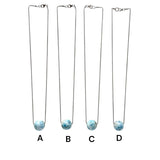 Rare 16mm Sphere Larimar Gemstone Necklace, Dominican Republic Larimar Round Ball Necklace, Healing Stone Silver Jewelry AAA Grade