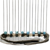 Larimar Gemstone Necklace, Spiritual Healing Silver Jewelry, Throat Chakra Balancing Larimar Bead Necklace, December Birthstone, 15mm-16mm