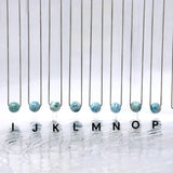 Larimar Gemstone Necklace, Spiritual Healing Silver Jewelry, Throat Chakra Balancing Larimar Bead Necklace, December Birthstone, 15mm-16mm