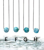 Larimar Gemstone Necklace, Spiritual Healing Silver Jewelry, Throat Chakra Balancing Larimar Bead Necklace, December Birthstone, 15mm-16mm