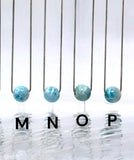 Larimar Gemstone Necklace, Spiritual Healing Silver Jewelry, Throat Chakra Balancing Larimar Bead Necklace, December Birthstone, 15mm-16mm