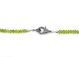 17.5” Peridot Pave Diamond Necklace , Genuine Peridot Beaded Handmade Necklace, August Birthstone Jewelry