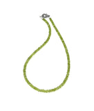 17.5” Peridot Pave Diamond Necklace , Genuine Peridot Beaded Handmade Necklace, August Birthstone Jewelry