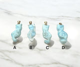 Larimar Cat Pendant, Handcarved Larimar Gemstone Pendant, Dominican Republic Larimar Pendant Healing Stone, Blue Stone 2.5” x0.80”