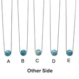 Rare 17mm Sphere Larimar Gemstone Necklace, Dominican Republic Larimar Round Ball Necklace, Healing Stone Silver Jewelry AAA Grade