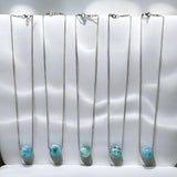 Rare 17mm Sphere Larimar Gemstone Necklace, Dominican Republic Larimar Round Ball Necklace, Healing Stone Silver Jewelry AAA Grade