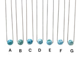 Rare 16mm Sphere Larimar Gemstone Necklace, Dominican Republic Larimar Round Ball Necklace, Healing Stone Silver Jewelry AAA Grade