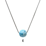 Rare 16mm Sphere Larimar Gemstone Necklace, Dominican Republic Larimar Round Ball Necklace, Healing Stone Silver Jewelry AAA Grade