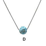 Rare 16mm Sphere Larimar Gemstone Necklace, Dominican Republic Larimar Round Ball Necklace, Healing Stone Silver Jewelry AAA Grade