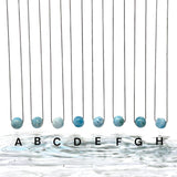 Larimar Gemstone Necklace, Spiritual Healing Silver Jewelry, Throat Chakra Balancing Larimar Bead Necklace, December Birthstone, 15mm-16mm