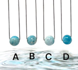 Larimar Gemstone Necklace, Spiritual Healing Silver Jewelry, Throat Chakra Balancing Larimar Bead Necklace, December Birthstone, 15mm-16mm