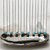 Larimar Gemstone Necklace, Spiritual Healing Silver Jewelry, Throat Chakra Balancing Larimar Bead Necklace, December Birthstone, 15mm-16mm