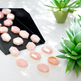 10 Pcs / 11 Pcs Natural Pink Opal Rosecut Cabochons, Loose Gemstones, Pink Opal Rose Cuts, Ring Stones, 9x6mm - 10x7mm