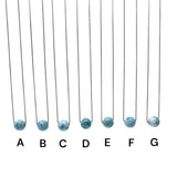 Larimar Gemstone Necklace, Dominican Republic Larimar Single Bead Necklace, Healing Stone Silver Jewelry, Minimalist Jewelry Gifts for Her