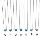 Larimar Gemstone Necklace, Dominican Republic Larimar Single Bead Necklace, Healing Stone Silver Jewelry, Minimalist Jewelry Gifts for Her