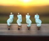 Larimar Cat Pendant, Handcarved Larimar Gemstone Pendant, Dominican Republic Larimar Pendant Healing Stone, Blue Stone 2.5” x0.80”