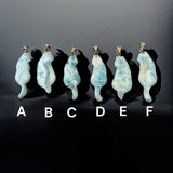 Larimar Cat Pendant, Handmade Large Larimar Gemstone Pendant, Dominican Republic Larimar Pendant Healing Stone AA+ Grade Blue Stone