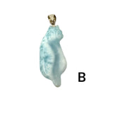 Larimar Cat Pendant, Handmade Large Larimar Gemstone Pendant, Dominican Republic Larimar Pendant Healing Stone AA+ Grade Blue Stone