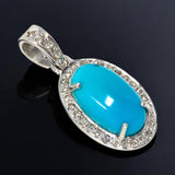 Turquoise Pendant, Genuine Sleeping Beauty Turquoise Diamond Pendant, Spiritual Healing Throat Chakra Gemstone Jewelry, December Birthstone