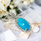 Turquoise Pendant, Genuine Sleeping Beauty Turquoise Diamond Pendant, Spiritual Healing Throat Chakra Gemstone Jewelry, December Birthstone