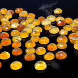 10 Pcs / 14 Pcs Natural Citrine Rose Cut Cabochons, Loose Gemstones, Citrine Ring Stones Rosecuts, 7mm - 9mm