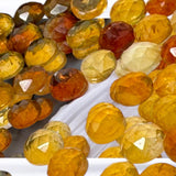 10 Pcs Natural Citrine Rose Cut Cabochons, Loose Gemstones, Citrine Ring Stones Rosecuts, 7mm - 9mm