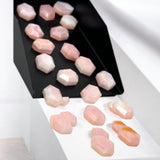 10 Pcs / 11 Pcs Natural Pink Opal Rosecut Cabochons, Loose Gemstones, Pink Opal Rose Cuts, Ring Stones, 9x6mm - 10x7mm