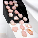 10 Pcs / 11 Pcs Natural Pink Opal Rosecut Cabochons, Loose Gemstones, Pink Opal Rose Cuts, Ring Stones, 9x6mm - 10x7mm