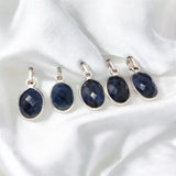 Blue Sapphire Gemstone Pendant, September Birthstone Pendant, Spiritual Healing Crystal Chakra Balancing Silver Pendant, DIY Jewelry Making