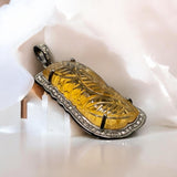 Carved Citrine Diamond Gemstone Pendant, November Birthstone Jewelry, Spiritual Healing Crystal Jewelry, Solar Plexus Chakra Balancing Gifts