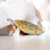 Carved Citrine Pave Diamond Pendant, Spiritual Healing November Birthstone Jewelry, Crystal Pendant, Solar Plexus Chakra Gemstone Jewelry