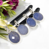 Sterling Silver Blue Sapphire Gemstone Pendant, September Birthstone Pendant, Spiritual healing Crystal Jewelry, Third Eye Chakra Balancing