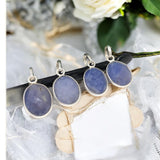 Sterling Silver Blue Sapphire Gemstone Pendant, September Birthstone Pendant, Spiritual healing Crystal Jewelry, Third Eye Chakra Balancing