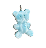 10g Rare Larimar Teddy Bear Pendant, Silver Larimar Teddy Bear Pendant, Spiritual Crystal Healing Chakra Pendant, December Birthstone Gifts