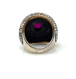 Turkish Ottoman Ring, Victorian Style Cubic Zirconia and Red Onyx Ring, Sterling Silver Handmade Turkish Ring, Gifts for Her, US Size 7