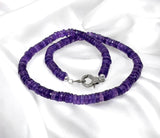 17.5” Amethyst Pave Diamond Necklace, Spiritual Healing Amethyst Crystal Necklace, Crown Chakra Jewelry, February Birthstone Gifts for Her