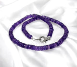 17.5” Amethyst Pave Diamond Necklace, Spiritual Healing Amethyst Crystal Necklace, Crown Chakra Jewelry, February Birthstone Gifts for Her