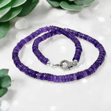 17.5” Amethyst Pave Diamond Necklace, Spiritual Healing Amethyst Crystal Necklace, Crown Chakra Jewelry, February Birthstone Gifts for Her