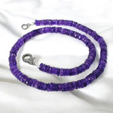 17.5” Amethyst Pave Diamond Necklace, Spiritual Healing Amethyst Crystal Necklace, Crown Chakra Jewelry, February Birthstone Gifts for Her