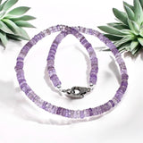 17.5” Amethyst Pave Diamond Necklace, Spiritual Crystal Necklace, Crown Chakra Healing Jewelry, February Birthstone, Meditation Gifts