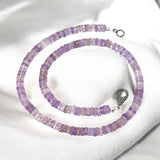 17.5” Amethyst Pave Diamond Necklace, Spiritual Crystal Necklace, Crown Chakra Healing Jewelry, February Birthstone, Meditation Gifts
