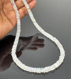 17.5 ” Rainbow Moonstone Pave Diamond Necklace, Spiritual Healing Gemstone Necklace , Crown Chakra Jewelry, June Birthstone Crystal Necklace