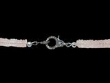 17.75” Rose Quartz Pave Diamond Necklace, Spiritual Healing Crystal Necklace, Heart Chakra Gemstone Jewelry, Birthstone Handmade Gifts