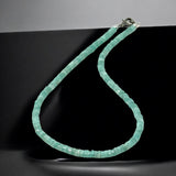 17.75” Peruvian Amazonite Pave Diamond Necklace, Spiritual Healing Crystal Necklace, Chakra Gemstone Jewelry, March December Birthstone Gift