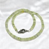 17.25" Prehnite Pave Diamond Necklace, Spiritual Healing Crystal Necklace, Heart Chakra Gemstone Jewelry, Birthstone Handmade Gifts