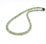 17.25" Prehnite Pave Diamond Necklace, Spiritual Healing Crystal Necklace, Heart Chakra Gemstone Jewelry, Birthstone Handmade Gifts